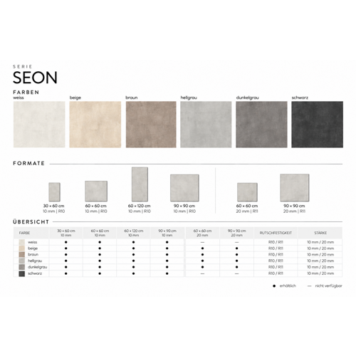 Seon Bodenplatte Beige Matt/soft Grip 30x60x1 cm